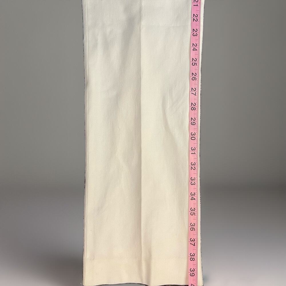 Ann Taylor Women’s White Lined Straight Dress Cotton Pants Twill - Picture 4 of 16